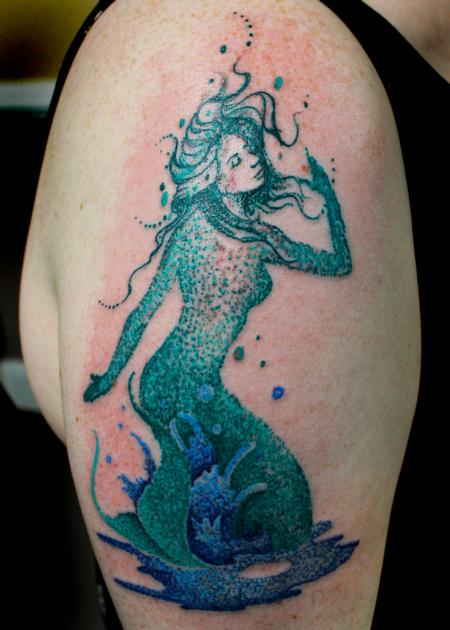 Tattoos - Stippled Mermaid - 138263